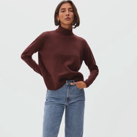 Everlane Sweaters - EVERLANE The Cashmere Square Turtleneck in Espresso XS